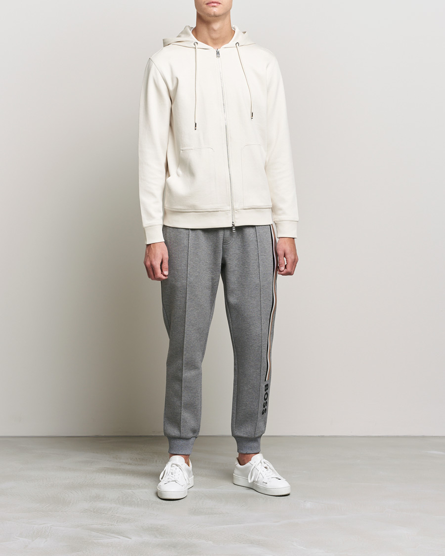 Heren | Truien | BOSS BLACK | Tailored Smith Full Zip Hoodie Open White
