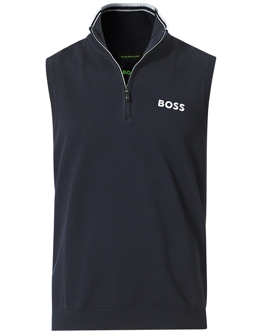 Heren | Truien | BOSS GREEN | Zolf Half Zip Vest Dark Blue
