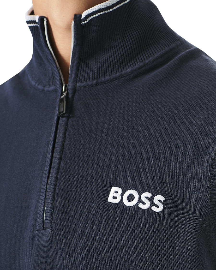 Heren | Truien | BOSS GREEN | Zolf Half Zip Vest Dark Blue