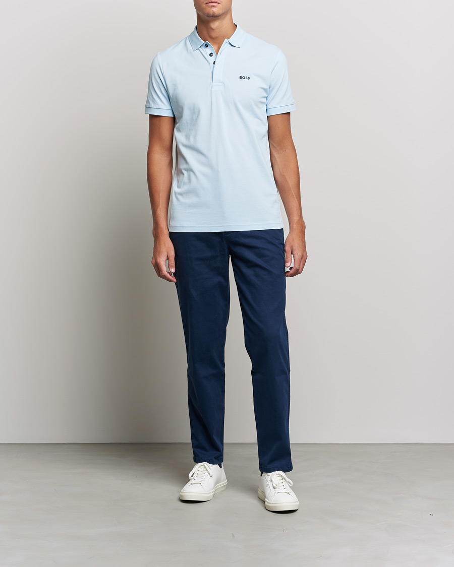 Heren | Polo's | BOSS GREEN | BOSS Athleisure Paule Slim Fit Polo Light Blue