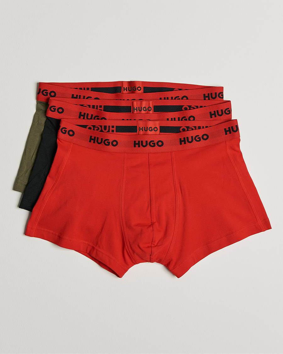 Homme | Sous-Vêtements Et Chaussettes | HUGO | 3-Pack Trunks Black/Green/Red