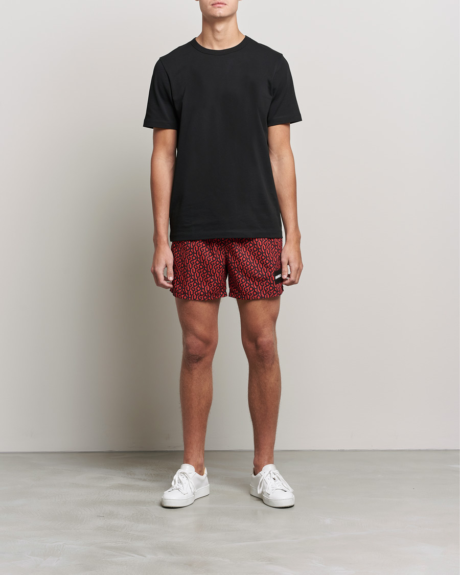 Heren | Zwembroek | HUGO | Jago Monogram Logo Swimshorts Red