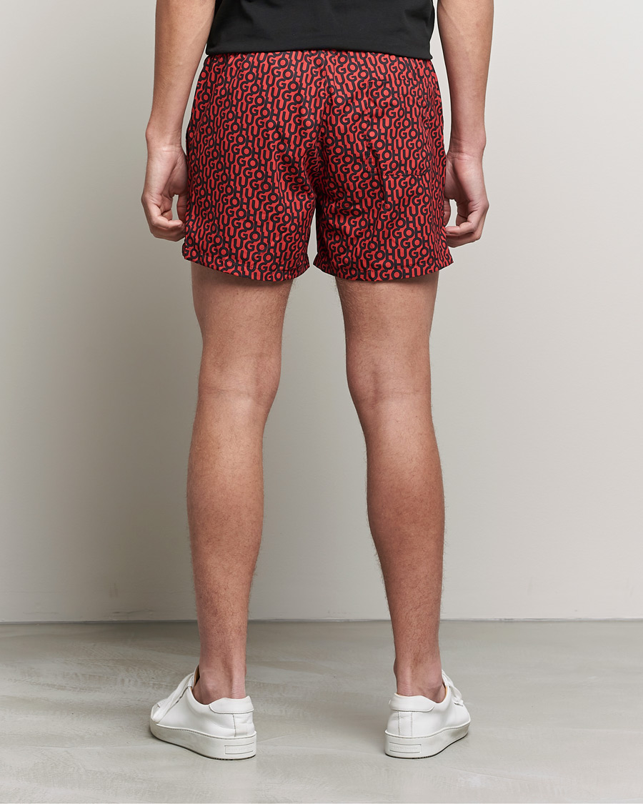 Heren | Zwembroek | HUGO | Jago Monogram Logo Swimshorts Red
