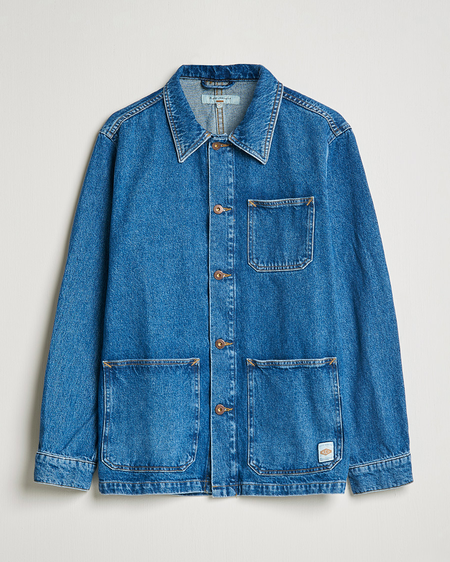 Homme | Chemises | Nudie Jeans | Barney Worker Denim Overshirt 90s Blue Denim