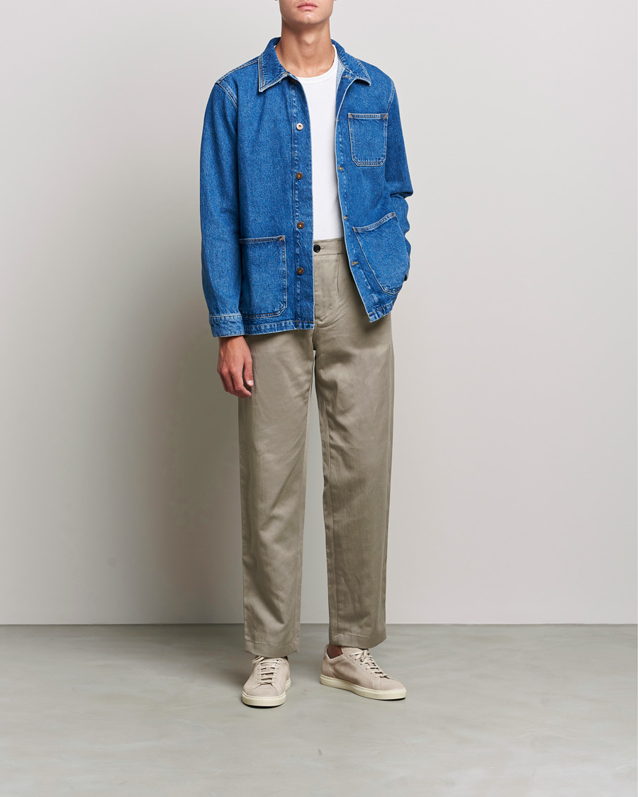 Homme | Chemises | Nudie Jeans | Barney Worker Denim Overshirt 90s Blue Denim