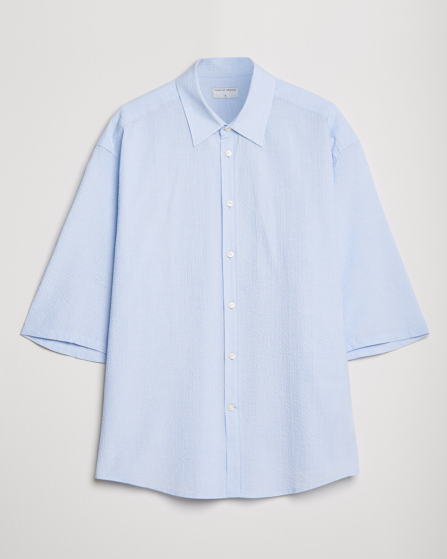 Homme | Chemises | Tiger of Sweden | Kevin Short Sleeve Shirt Light blue