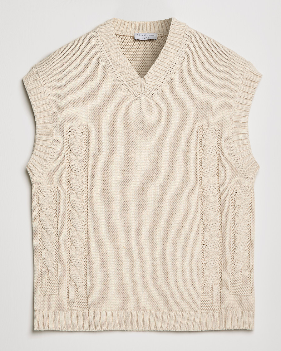 Homme | Pulls Et Tricots | Tiger of Sweden | Bazyly Knitted Vest Cream Snow