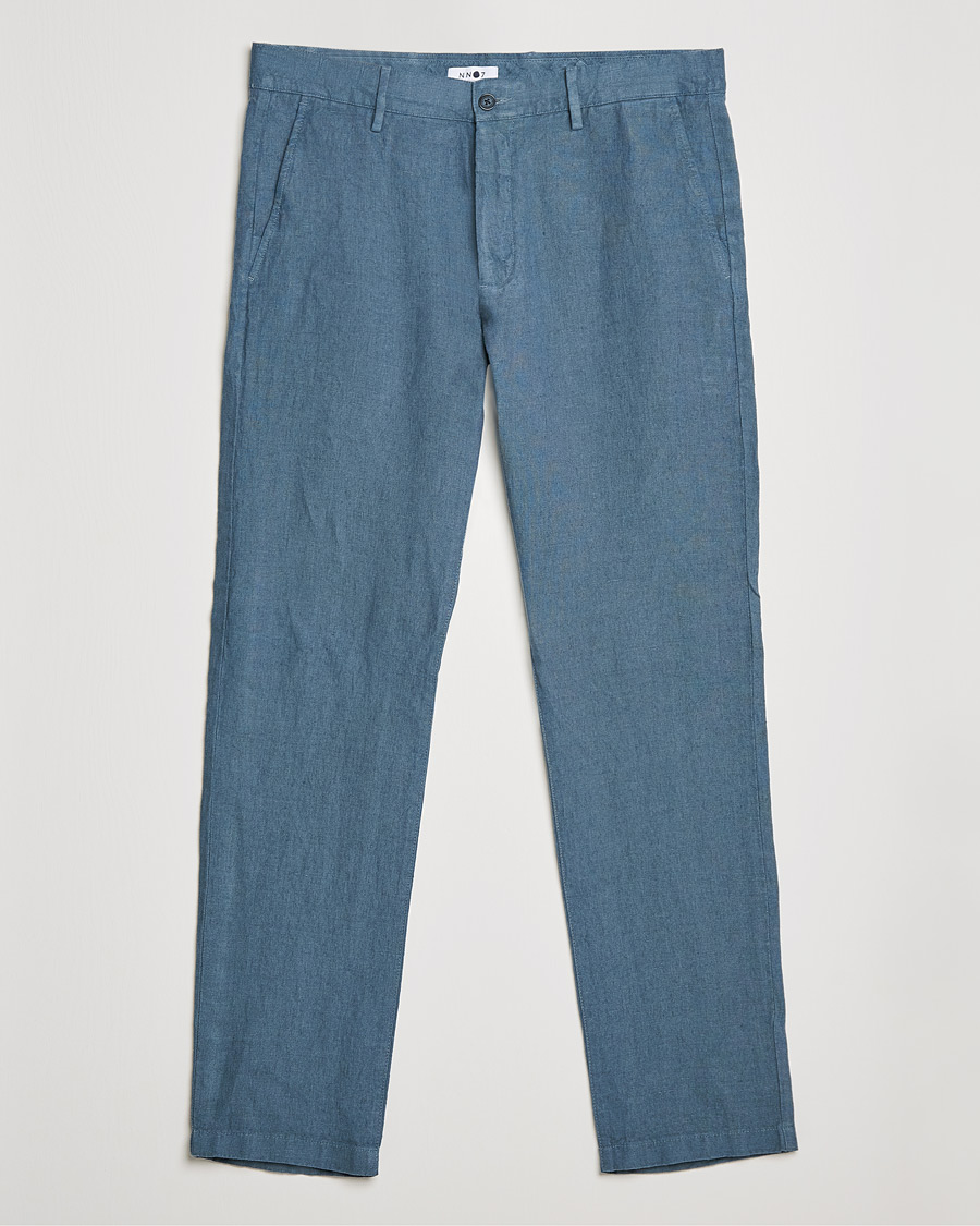 Heren | Broeken | NN07 | Karl Linen Trousers Dust Blue