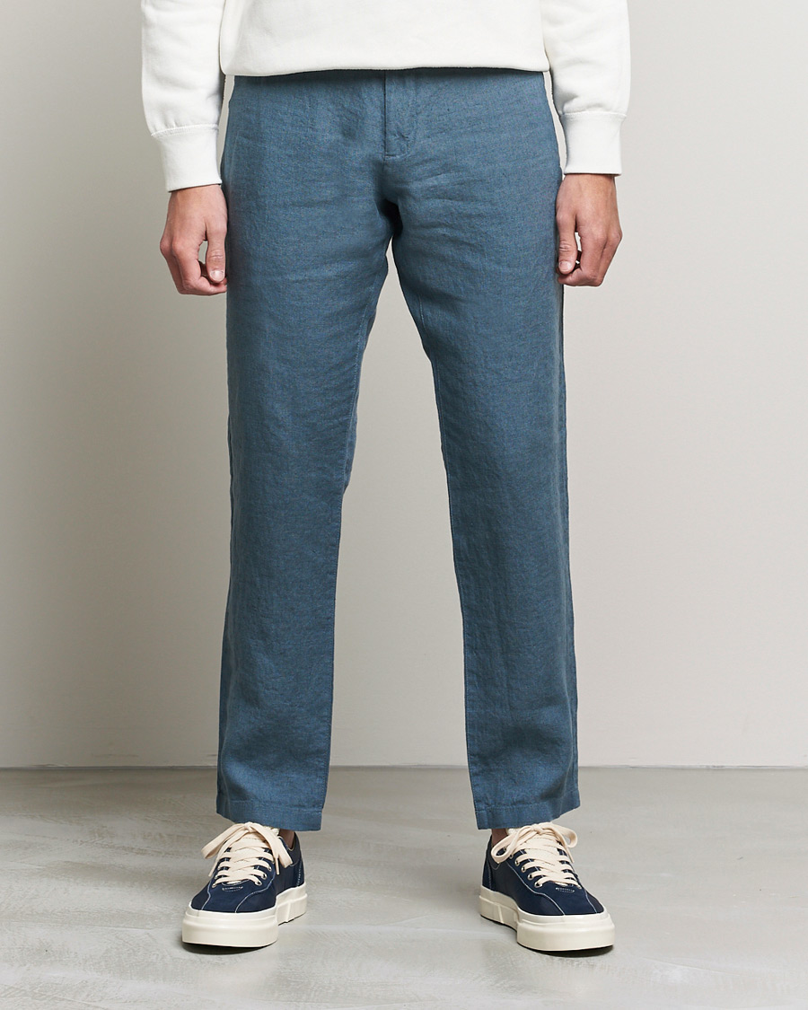 Heren | Broeken | NN07 | Karl Linen Trousers Dust Blue