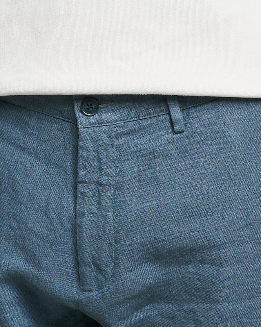 Heren | Broeken | NN07 | Karl Linen Trousers Dust Blue