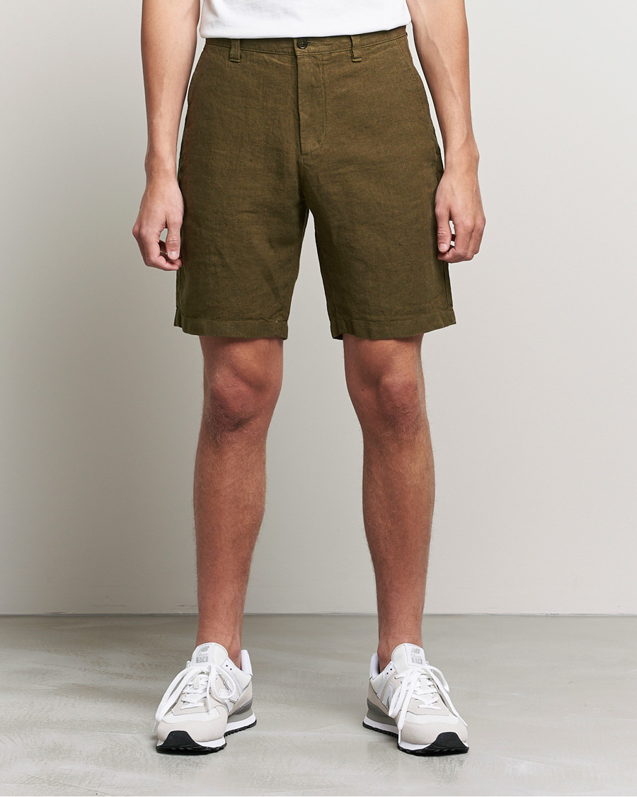 Homme | Shorts | NN07 | Crown Linen Shorts Dark Olive