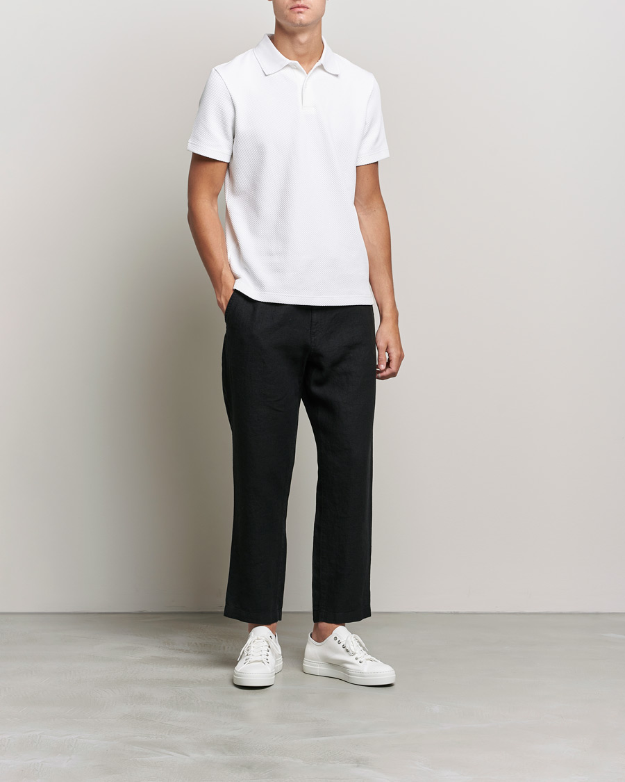 Homme | Pantalons | NN07 | Keith Drawstring Linen Trousers Black