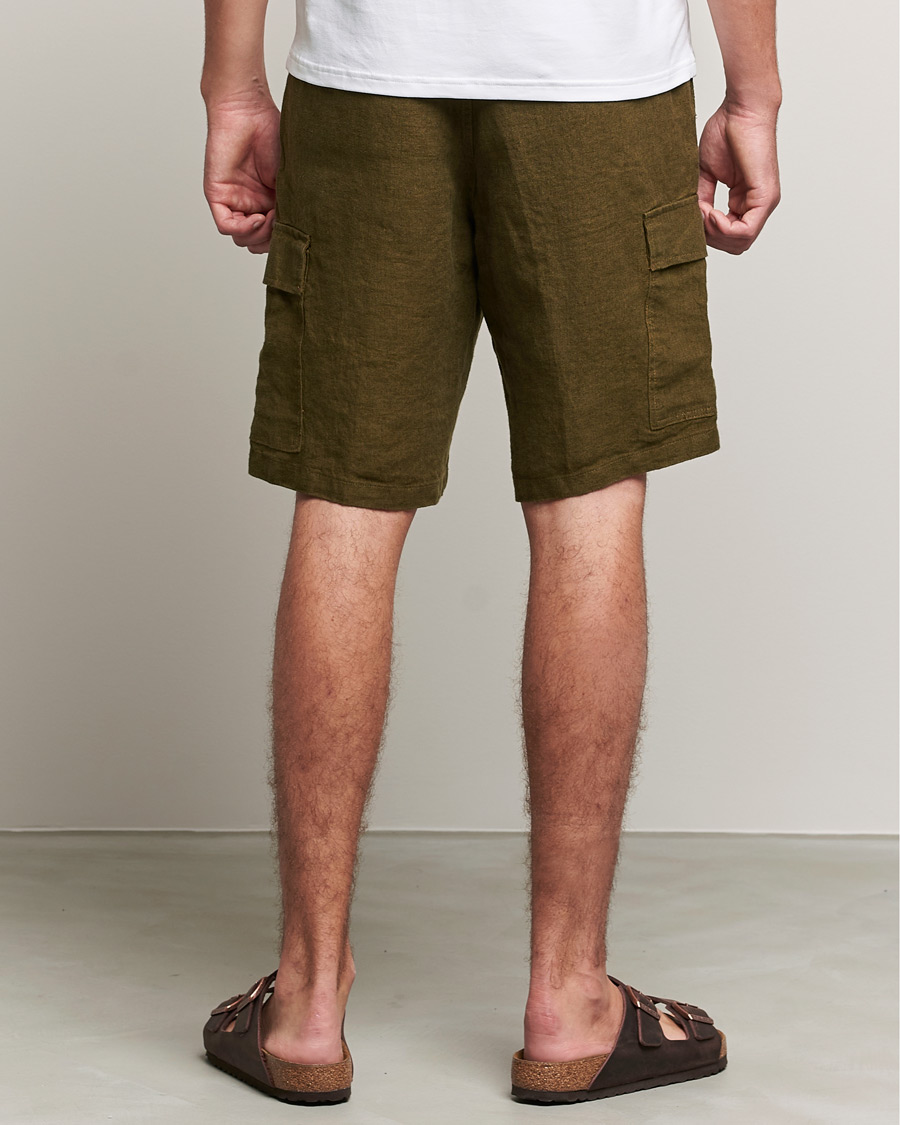 Homme | Shorts | NN07 | Arnie Cargo Linen Shorts Dark Olive