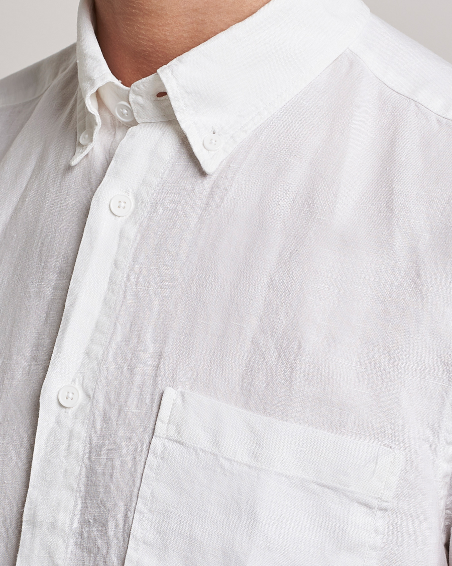 Heren | Overhemden | NN07 | Arne Linen Short Sleeve Shirt White