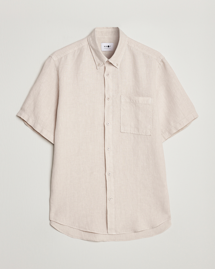 Homme | Chemises | NN07 | Arne Linen Short Sleeve Shirt Oat