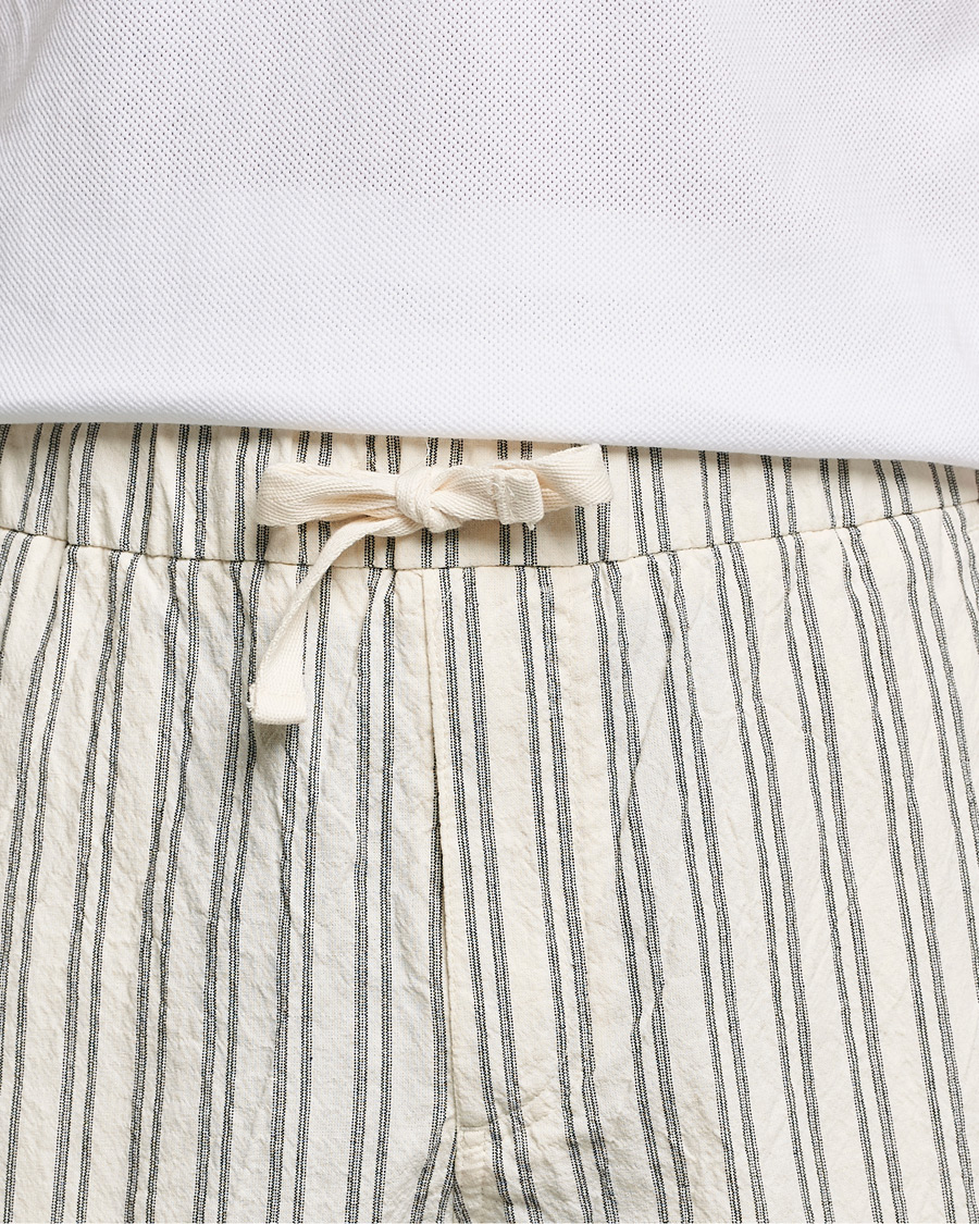 Homme | Shorts | NN07 | Keith Striped Drawstring Shorts White/Black