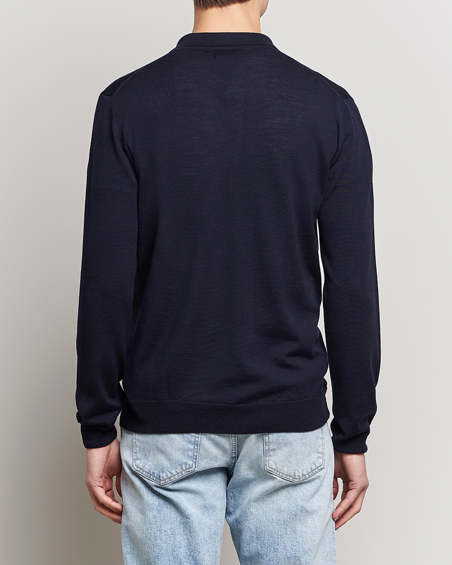 Heren | Truien | J.Lindeberg | Noel Light Merino Polo Shirt Navy