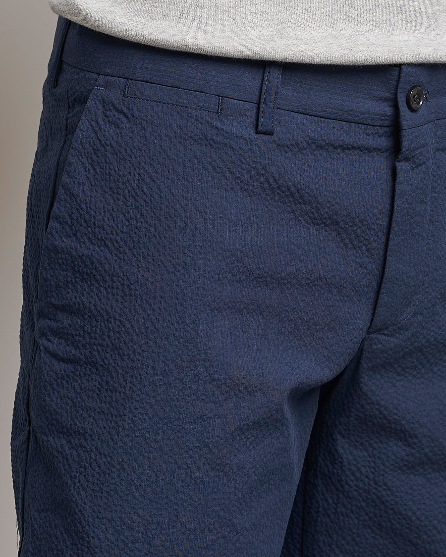 Homme | Shorts | J.Lindeberg | Nathan Seersucker Shorts Navy