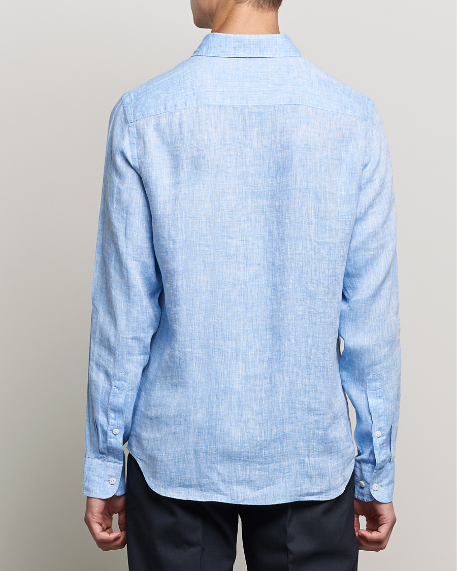 Homme | Chemises | J.Lindeberg | Linen Melange Slim Shirt Ultramarine