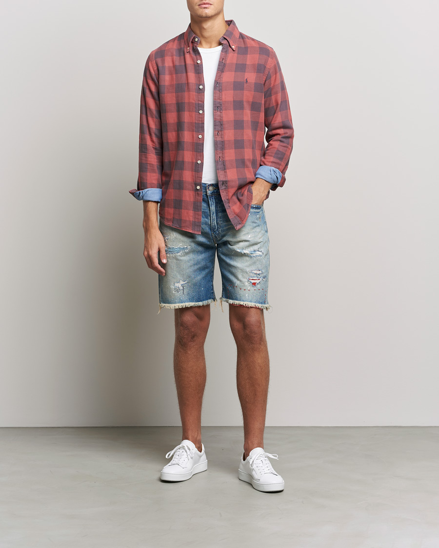 Homme | Shorts | Polo Ralph Lauren | Shredded Denim Shorts Blue