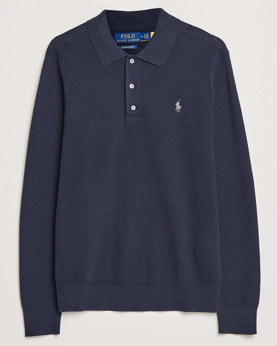 Heren | Truien | Polo Ralph Lauren | Textured Knitted Polo Navy