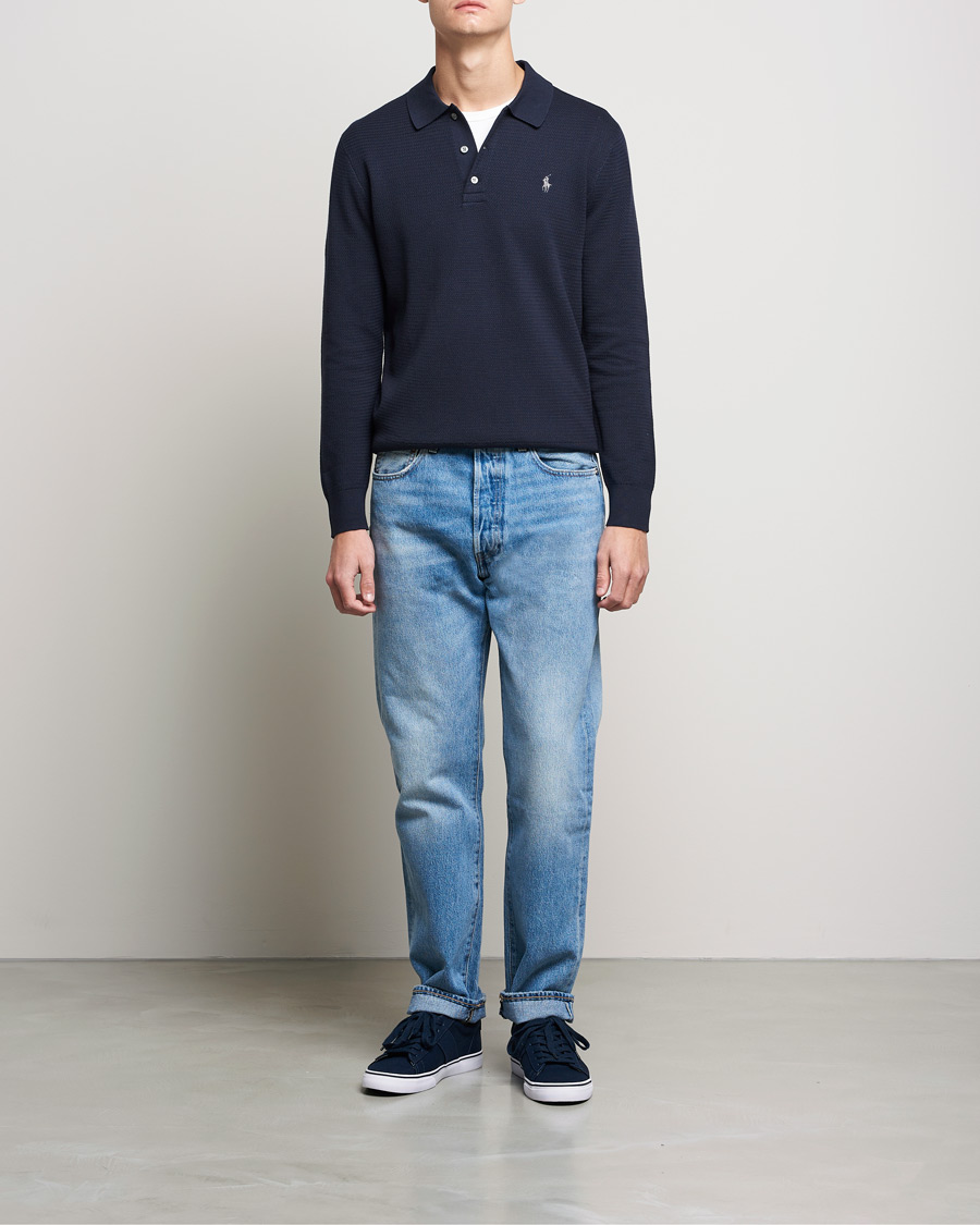 Heren | Truien | Polo Ralph Lauren | Textured Knitted Polo Navy