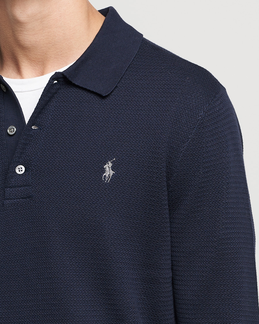 Heren | Truien | Polo Ralph Lauren | Textured Knitted Polo Navy