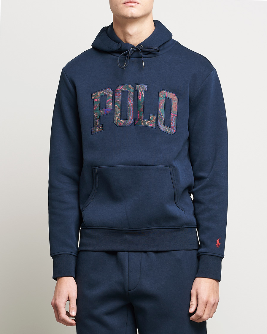 Heren | Truien | Polo Ralph Lauren | Double Knit Paisley Retro Logo Hoodie Aviator Navy