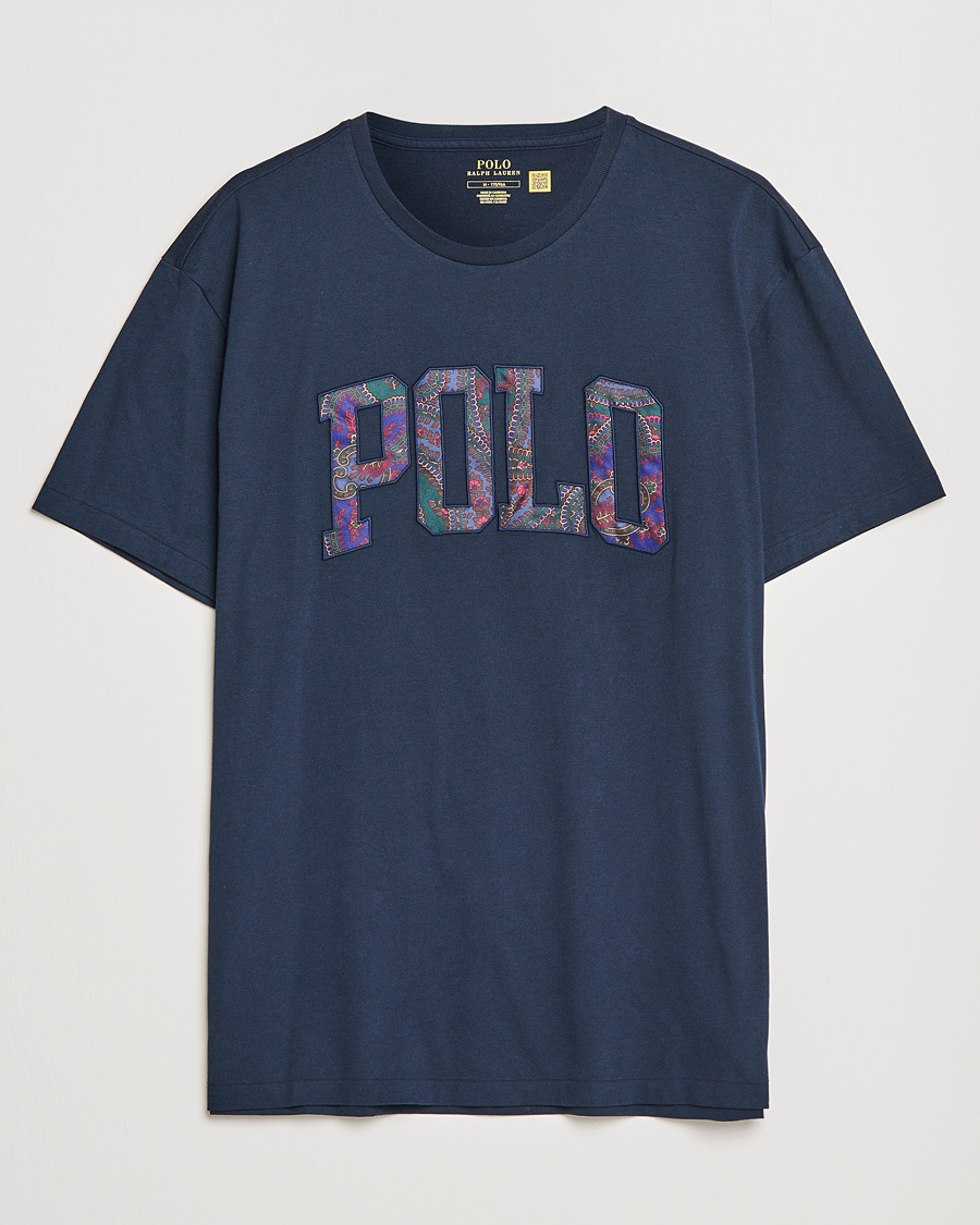 Heren | T-shirts | Polo Ralph Lauren | Paisley Retro Logo Crew Neck Tee Aviator Navy