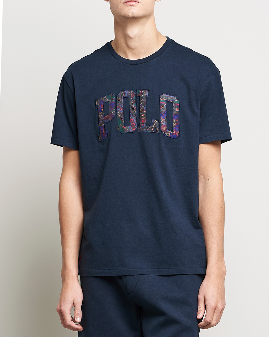 Heren | T-shirts | Polo Ralph Lauren | Paisley Retro Logo Crew Neck Tee Aviator Navy