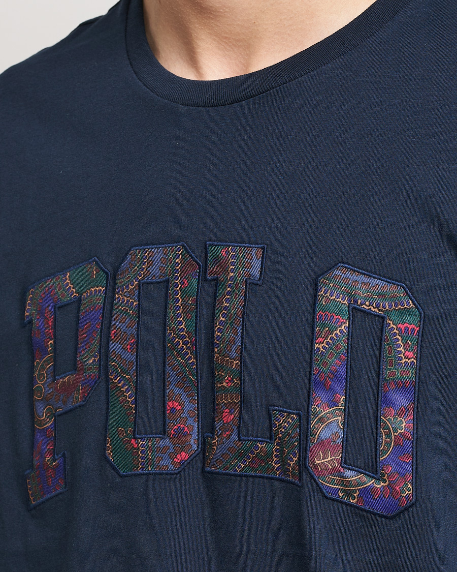 Heren | T-shirts | Polo Ralph Lauren | Paisley Retro Logo Crew Neck Tee Aviator Navy