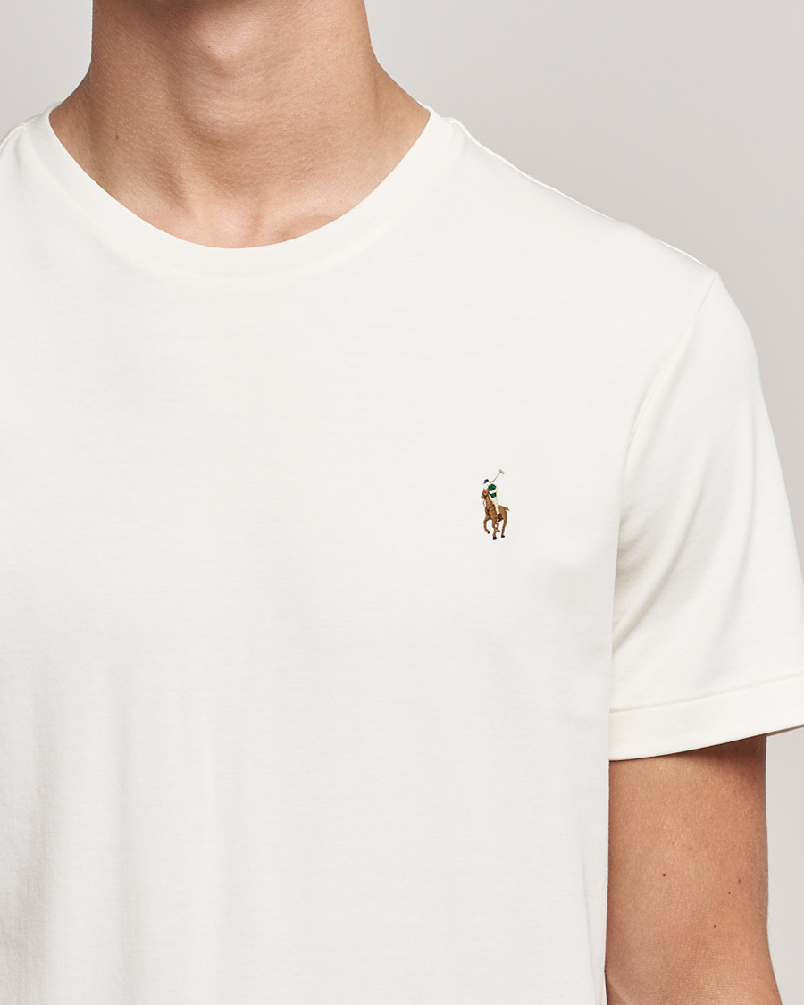 Heren | T-shirts | Polo Ralph Lauren | Luxury Pima Cotton Crew Neck T-Shirt Clubhouse Cream
