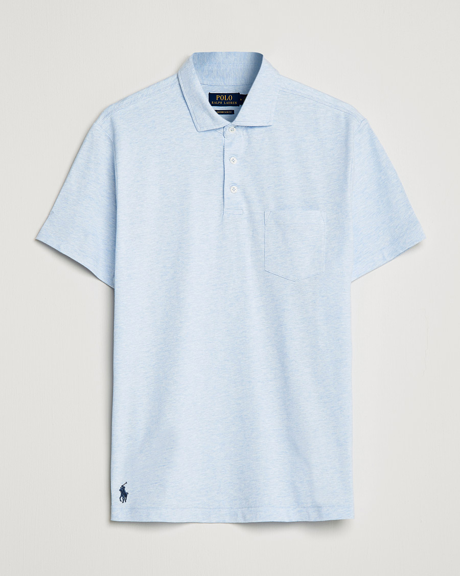 Heren | Polo's | Polo Ralph Lauren | Custom Slim Fit Cotton/Linen Polo Elite Blue Heather