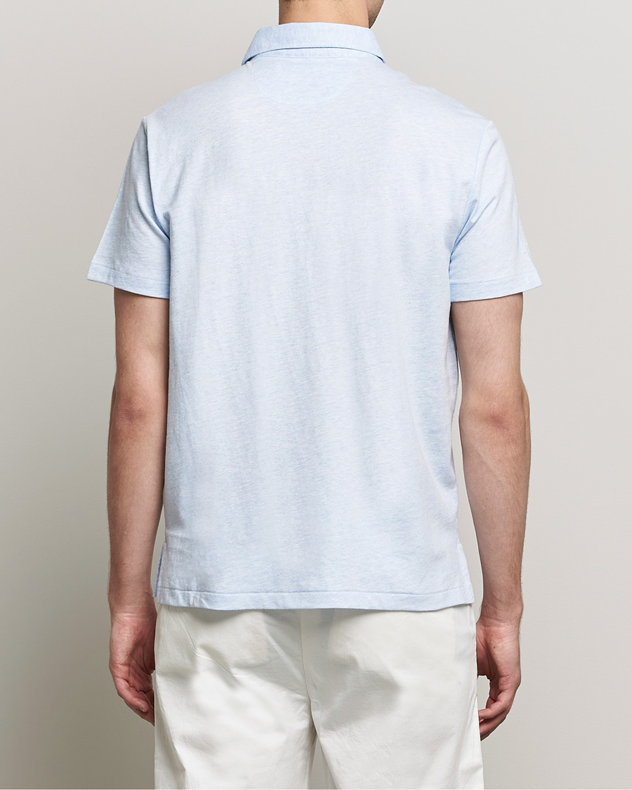 Heren | Polo's | Polo Ralph Lauren | Custom Slim Fit Cotton/Linen Polo Elite Blue Heather