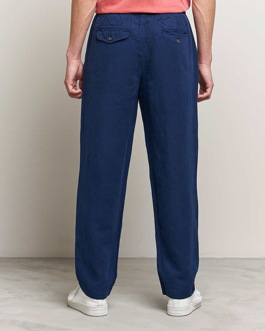 Heren | Broeken | Polo Ralph Lauren | Linen/Silk Drawstring Trousers Newport Navy