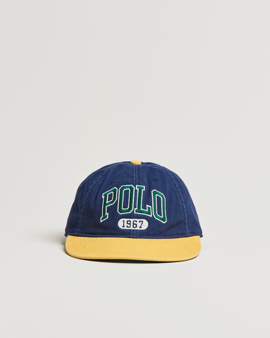 Heren | Polo Ralph Lauren Retro Cotton/Twill Cap Newport Navy/Gold | Polo Ralph Lauren | Retro Cotton/Twill Cap Newport Navy/Gold