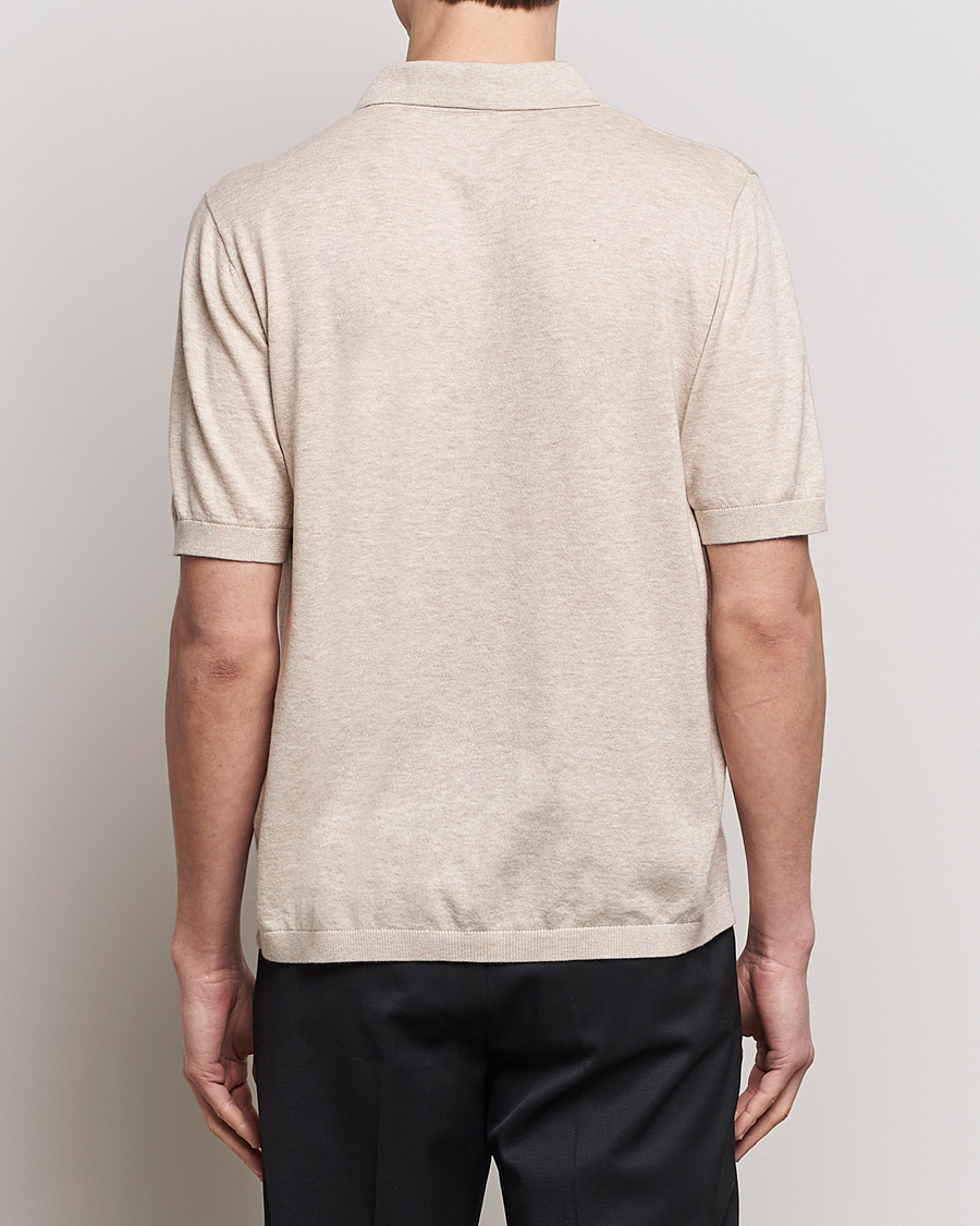 Homme | Polos | A Day's March | Ebro Cotton/Merino Open Collar Polo Sand