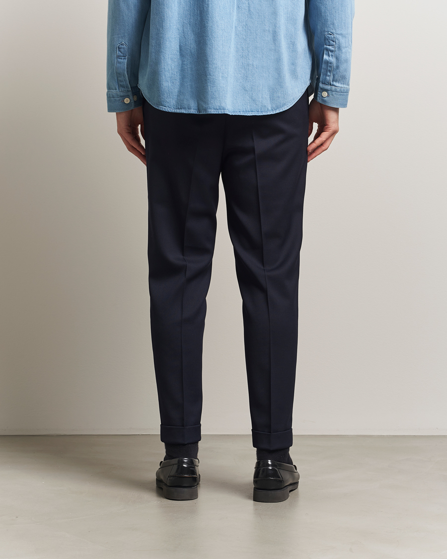 Heren | Broeken | Filippa K | Terry Gabardine Cropped Turn Up Trousers Navy