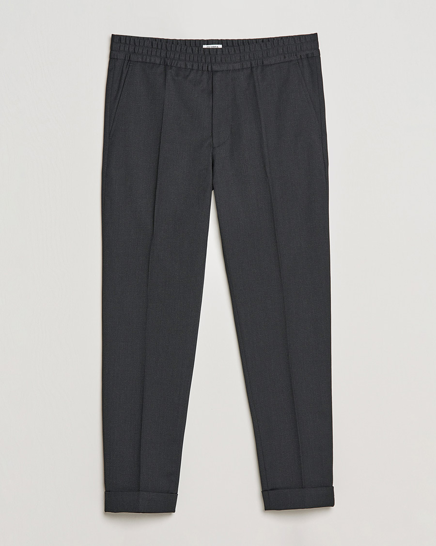 Homme | Pantalons | Filippa K | Terry Gabardine Cropped Turn Up Trousers Anthracite