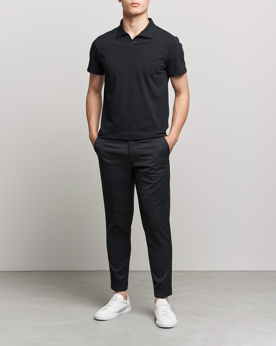 Homme | Pantalons | Filippa K | Terry Gabardine Cropped Turn Up Trousers Anthracite