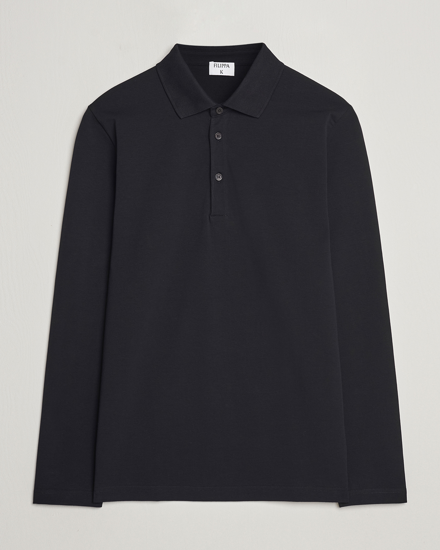 Heren | Polo's | Filippa K | Luke Lycra Poloshirt Black