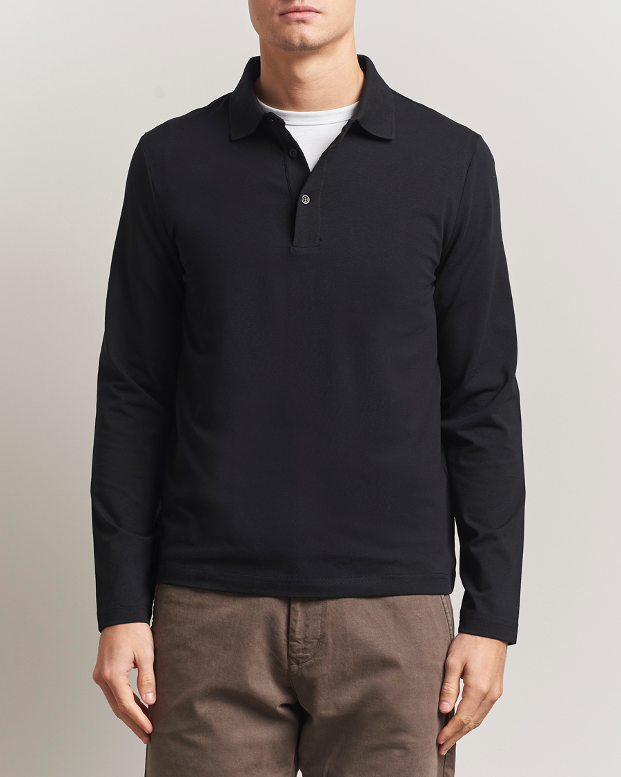 Heren | Polo's | Filippa K | Luke Lycra Poloshirt Black