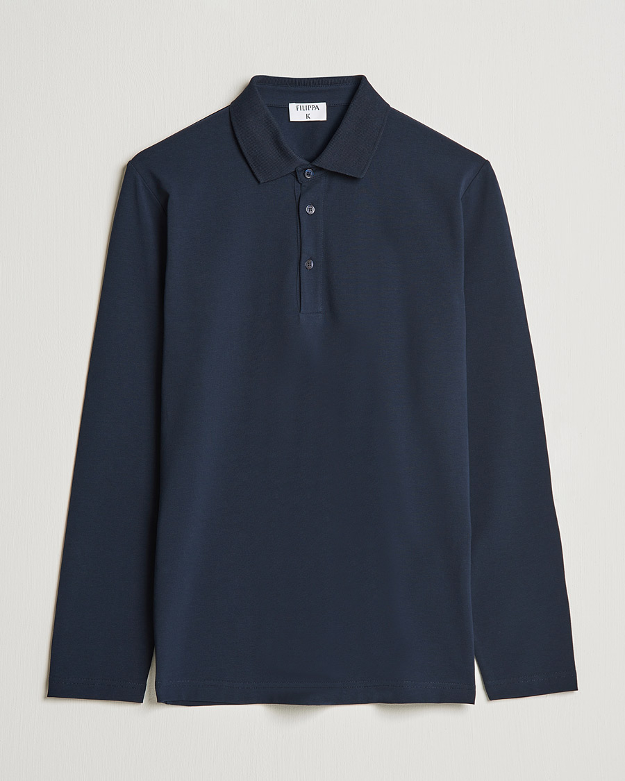 Heren | Polo's | Filippa K | Luke Lycra Poloshirt Navy