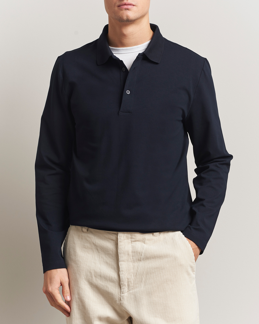 Heren | Polo's | Filippa K | Luke Lycra Poloshirt Navy