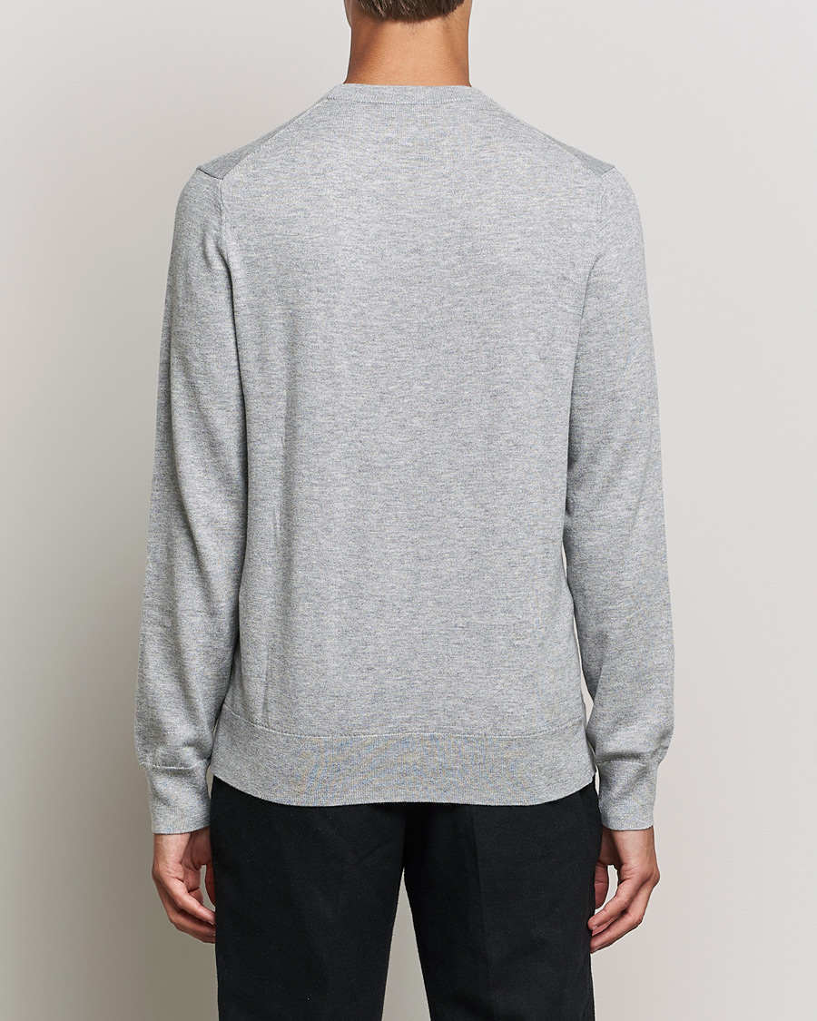 Heren | Truien | Filippa K | Cotton Merino Basic Sweater Light Grey Melange