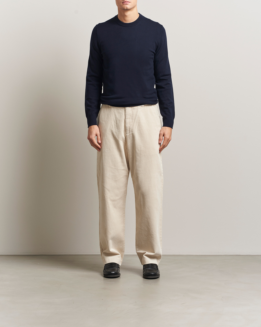 Heren | Truien | Filippa K | Cotton Merino Basic Sweater Navy
