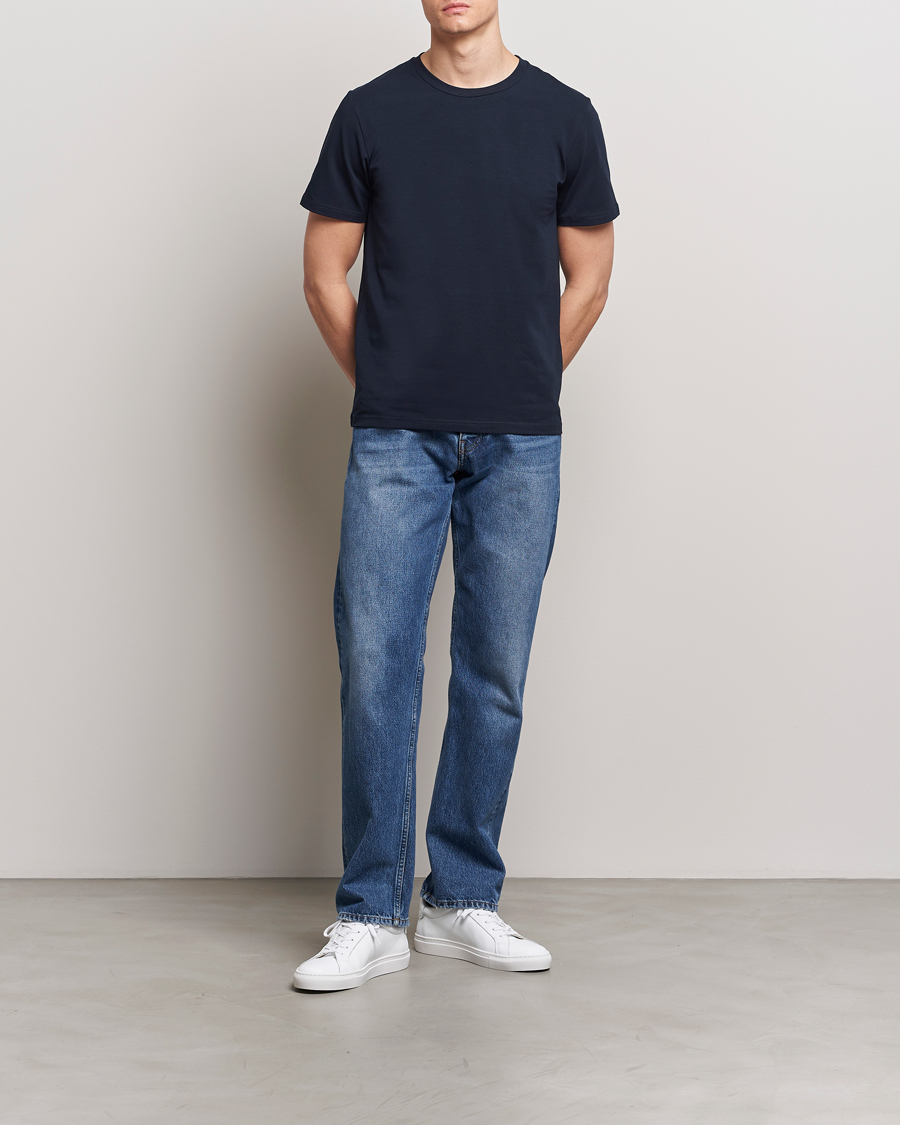 Heren | T-shirts | Filippa K | Soft Lycra Tee Navy