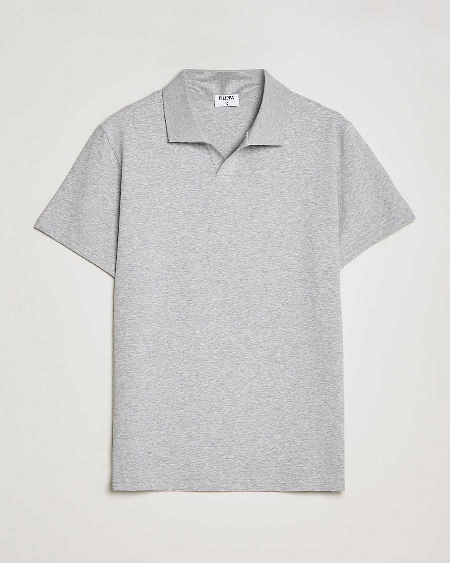 Heren | Polo's | Filippa K | Soft Lycra Polo Tee Light Grey Melange