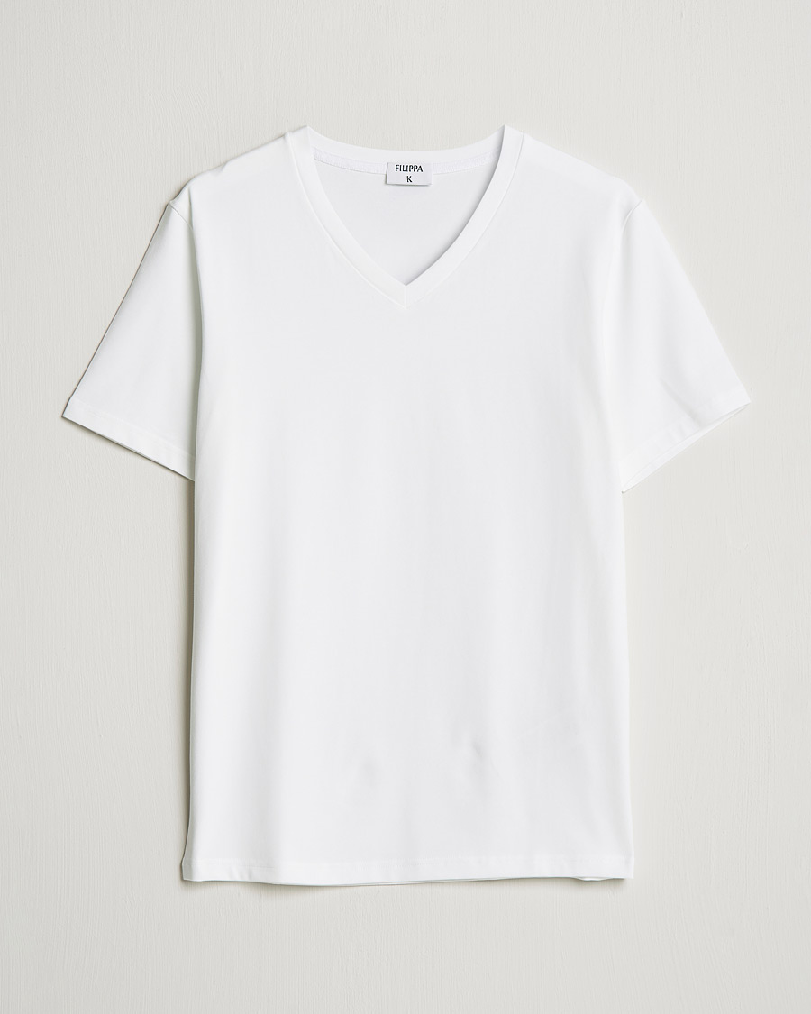 Homme | T-shirts | Filippa K | Soft Lycra V-Neck Tee White