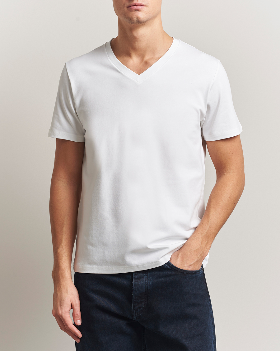 Homme | T-shirts | Filippa K | Soft Lycra V-Neck Tee White